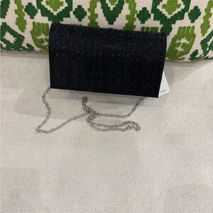 Elegant Black Clutch with Chain Strap